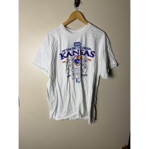 Vintage‎ NCAA Kansas T-Shirt Mens XL White Short Sleeve 2016 Crewneck
